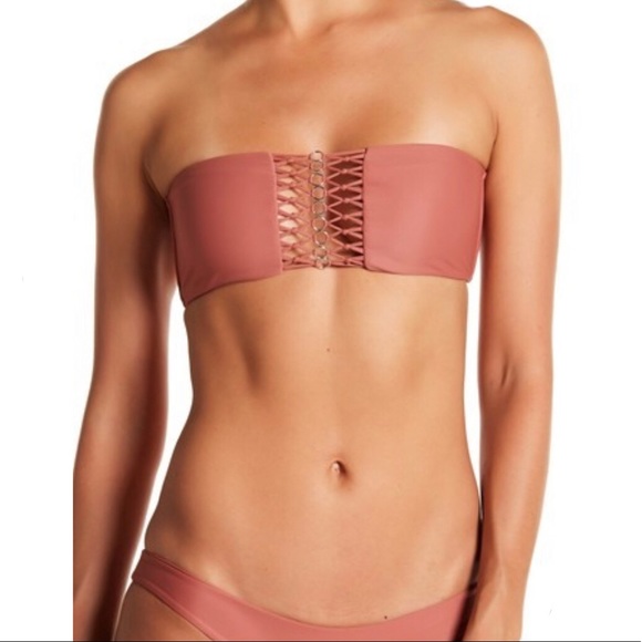 Mikoh Other - Mikoh Fiji metal ring bandeau bikini set.